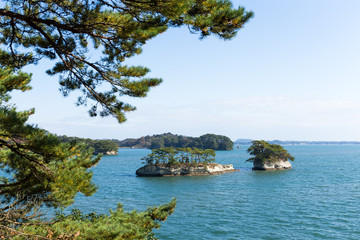 Fototapeta na wymiar Japanese Matsushima with sunshine