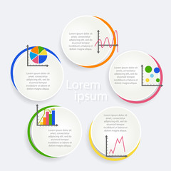 Vector illustration of templates for infographics with diagrams