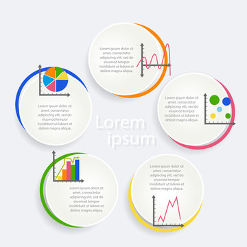 Vector illustration of templates for infographics with diagrams