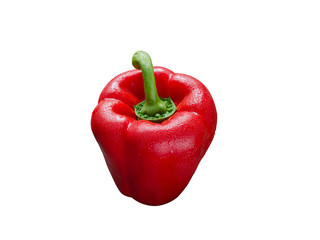 Red bell pepper isolated on white background.