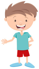 happy little boy character