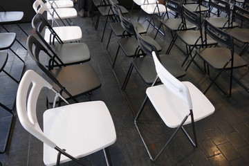 black and white visitor chairs