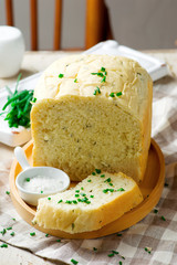 sour cream chive bread .style rustic