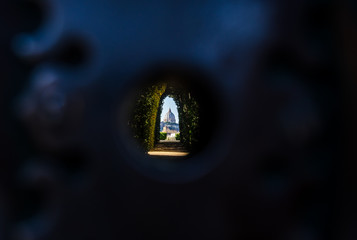 Key hole rome view of Saint Peters