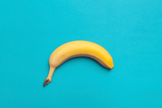 ripe banana on a blue background
