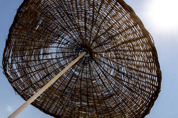 straw beach umbrella