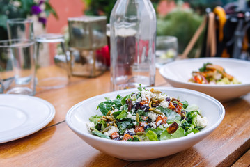 Salad black olives and goat cheese