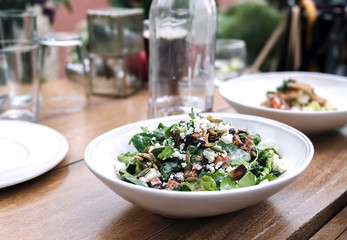 Salad black olives and goat cheese