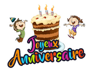 niños con pastel de cumpleaños