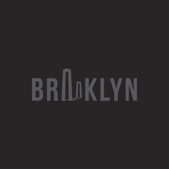 Logo of the Brooklyn bridge. Silhouette of the bridge in the font.