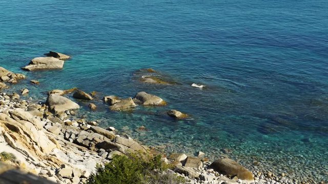 A beautiful calm sea in Elba island in Italy, 4K