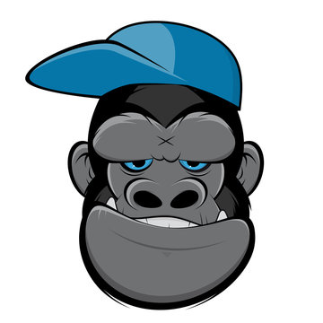 smiling gorilla with a cap