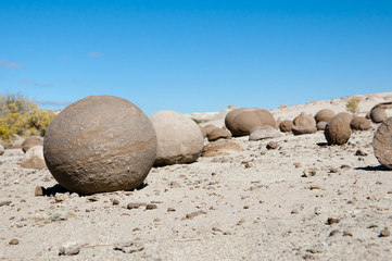 Fototapeta na wymiar Stone Balls - Ischigualasto Provincial Park - Argentina