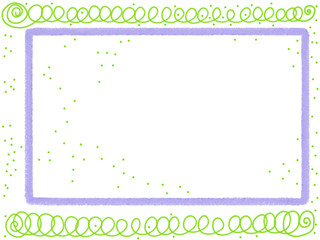 Colorful hand drawn green and blue abstract doodle frame for greeting card on the white background, isolated illustration painted by oil color, high quality