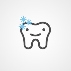 healthy dental icon with shiny tooth