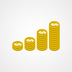 investment profit with coin stack icon