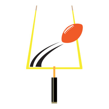 Isolated football goal post and a ball, Vector illustration