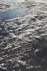 Obraz premium Icy slush on wet road