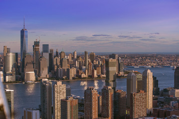 Downtown Jersey City and Manhattan