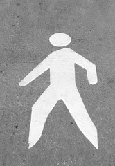 Se&ntilde;al de peat&oacute;n pintanda