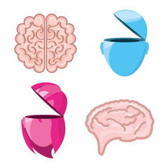 set icon knowledge and creativity, vector illustration