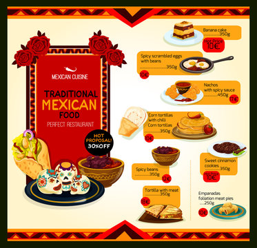 Mexican cuisine menu special offer poster template