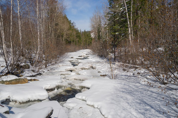 Spring River Olha in Eastern Siberia