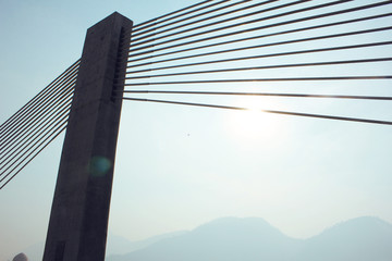 Concrete bridge wires in Azad Kashmir
