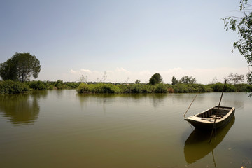 Boat at the river bank
