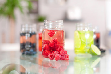 Fototapeta na wymiar Berry cocktail, refreshing fruit beverage