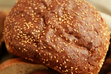 Fresh bread loaf, closeup