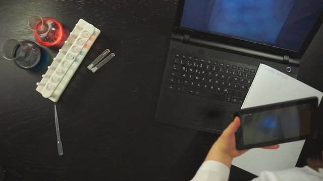 Scietist with gadgets