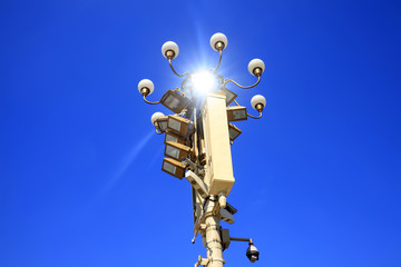 Fototapeta na wymiar A close-up of street lamp