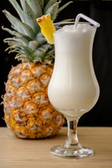 Pina colada with pineapple