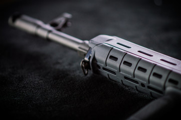 Assault, black and white, classic, sexy, shadows, metal, automatic, iconic
