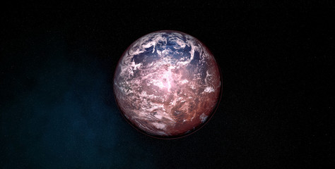Extremely detailed and realistic high resolution 3D image of an earth like exoplanet. Shot from space. Elements of this image are furnished by Nasa.