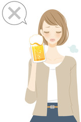 禁酒　人物　女性　イラスト