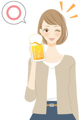 アルコール　人物　笑顔