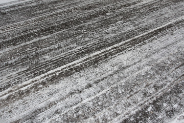 Icy road surface