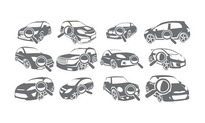 Car Search Logo Set Collections