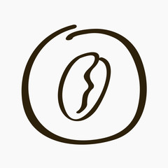 Coffee bean line art vector