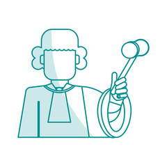 blue silhouette shading faceless man judge with a hammer