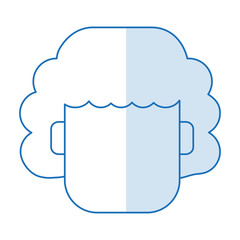 blue silhouette shading faceless front view man with curly hair