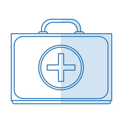 Obraz premium blue silhouette shading first aid kit with symbol cross