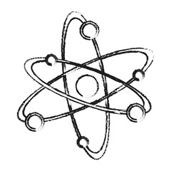 blurred silhouette atom structure icon