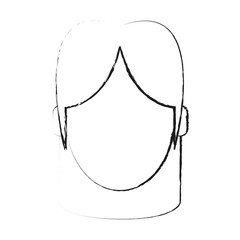 blurred silhouette faceless front view woman with straight short hair