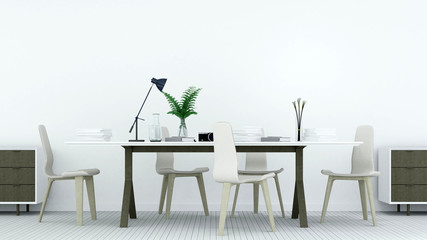 The interior living space decoration in condominium - 3d rendering 