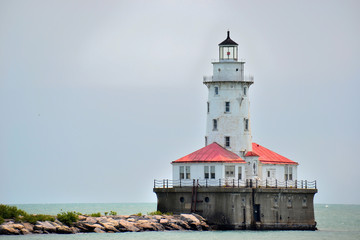 Fototapeta na wymiar Chicago Harbor Lighthouse