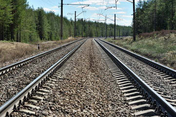 empty railroad train tracks