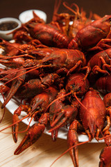 Plate full of crayfish